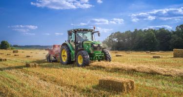 tractor in a field