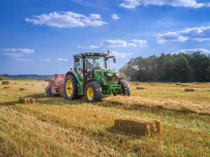 tractor in a field